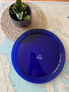 Studio Cobalt Blue Glass Platter NWT